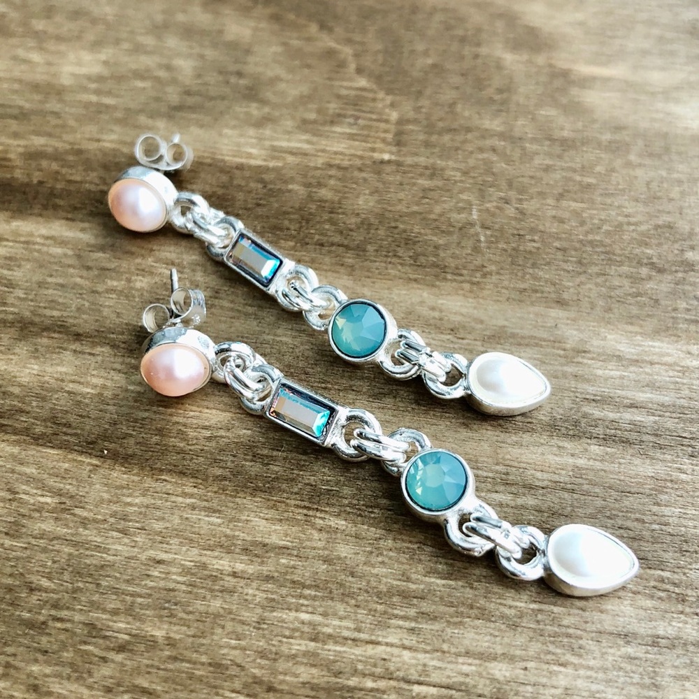 Crystal Pearl Drop Earrings (Swarovski Crystals)